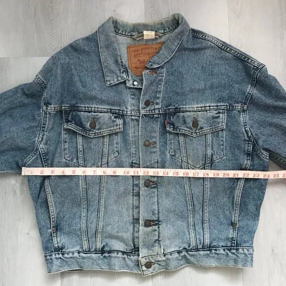VINTAGE LEVIS MENS TRUCKER JACKET SCREEN PRINT WHITE TIGER LARGE